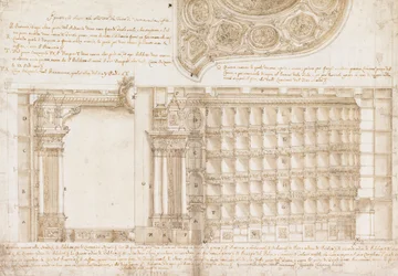 Teatro Filarmonico, Accademia Filarmonica, Verona, Italien - Schnitt und Decke